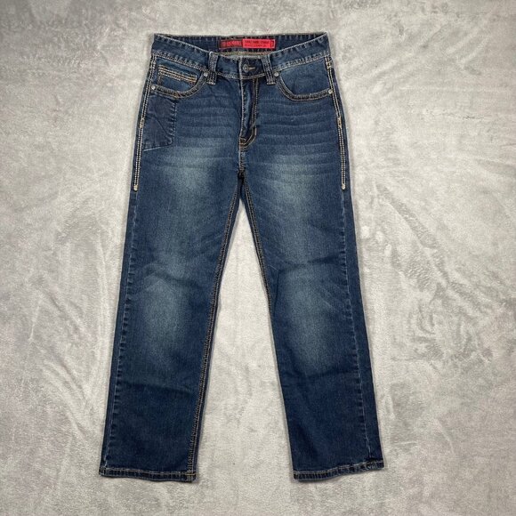 Rock & Roll Denim Relaxed Straight Leg Jeans Double‎ Barrel Dark Wash 30x30 - Picture 1 of 10